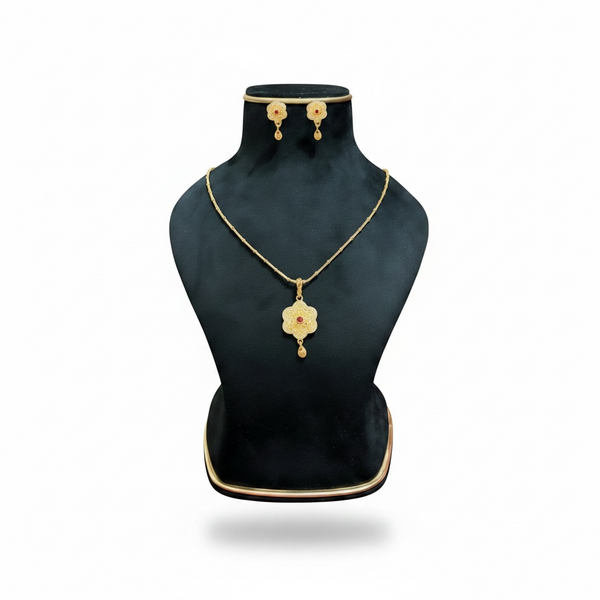 Swarnika Classic Flora l Chain & Tops Set(18k Gold Plated)