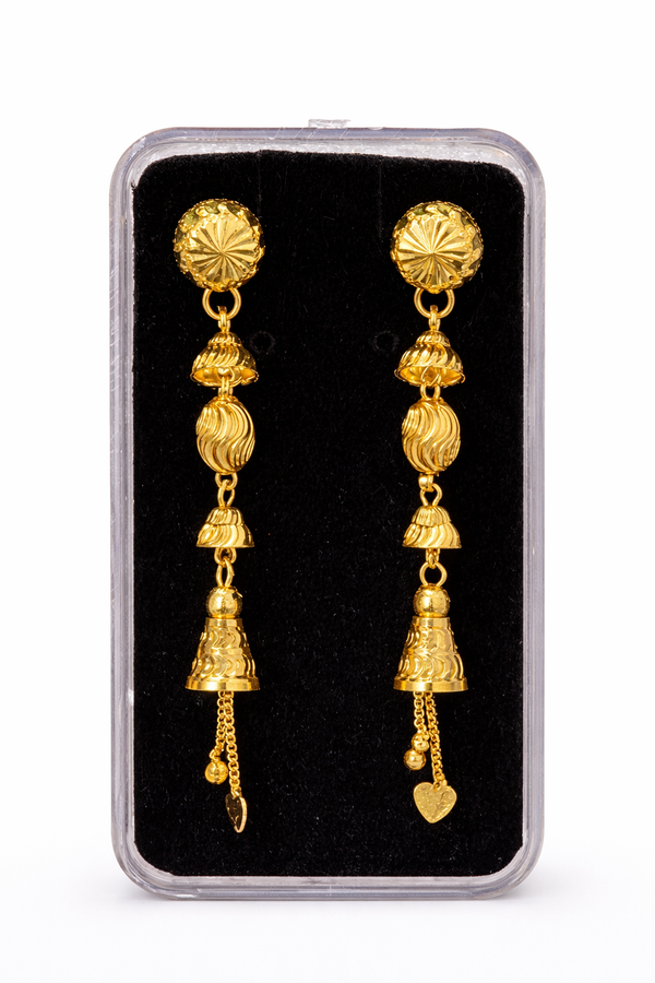 Classic Gold Plated Long Drop Earrings