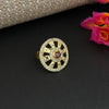 Artisan Wheel Ruby Gold-Plated Designer Ring