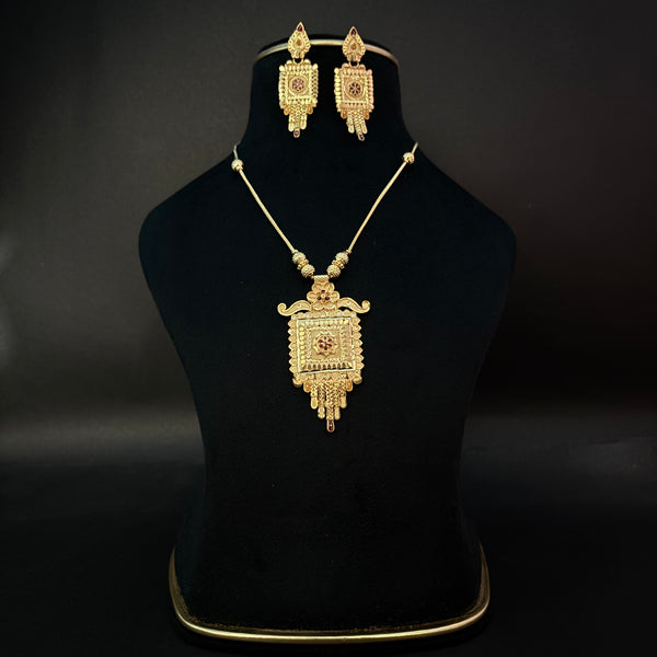 Traditional Gold Plated Square Kanthi Necklace Set
