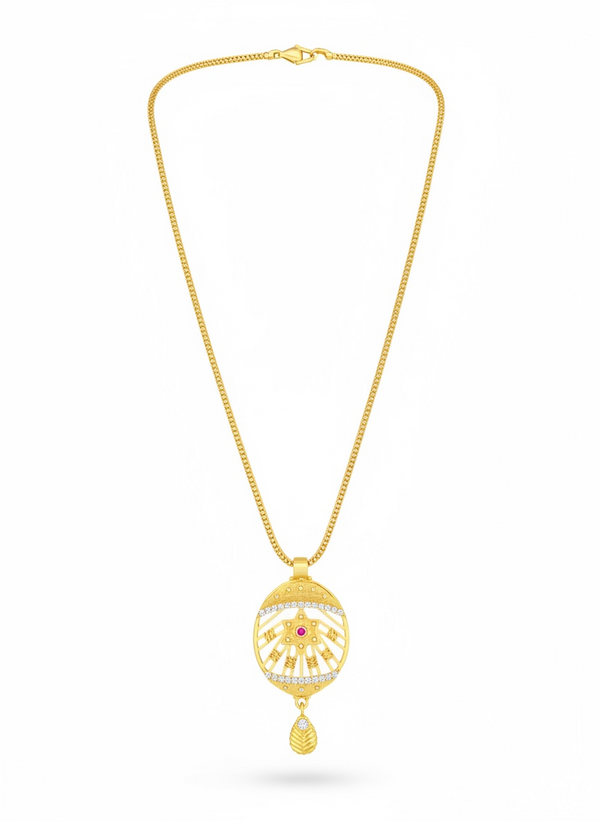 Swarnika Classic Flora l Chain & Tops Set(18k Gold Plated)