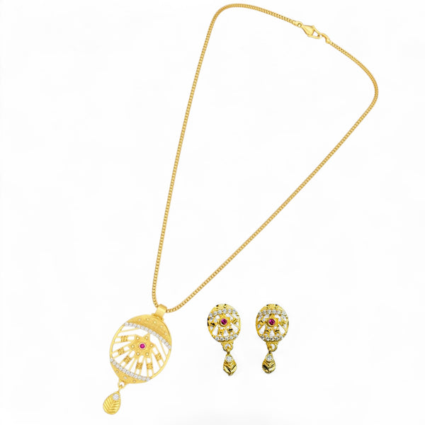 Swarnika Classic Flora l Chain & Tops Set(18k Gold Plated)