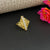 Royal Geometric Gold-Plated Statement Ring with Ruby Accents