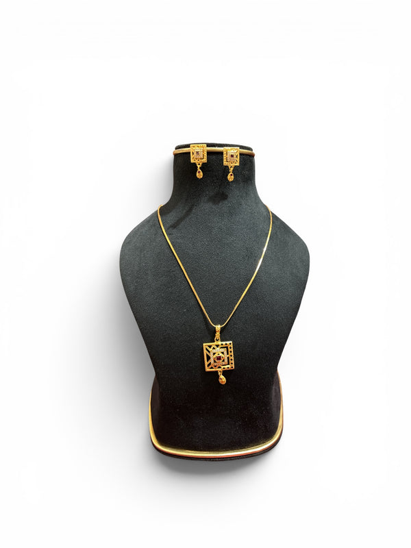 Swarnika Classic Flora l Chain & Tops Set(18k Gold Plated)