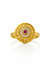Traditional Round Floral Gold Plated Ruby Stone Ring