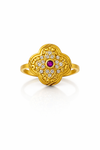 Royal Kundan Floral Gold Plated Ring