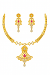 Royal Floral Gold-Tone Designer Necklace Set