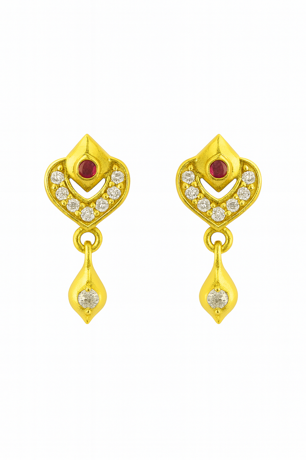 Teardrop Gold-Tone Drop Earrings