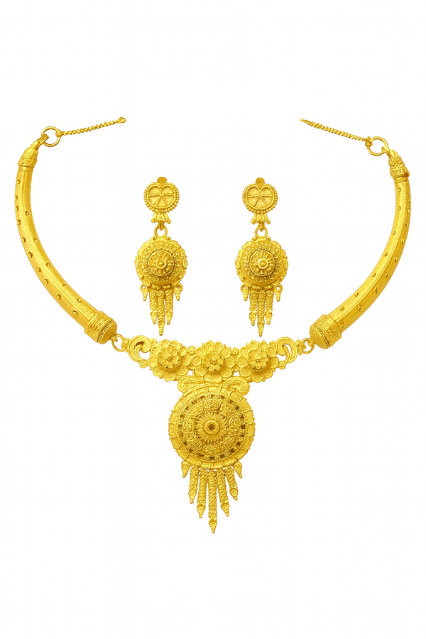 Royal Temple-Style Gold-Tone Necklace Set