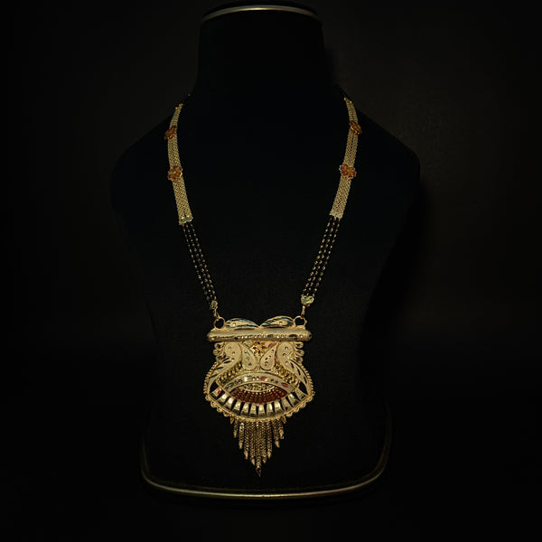 Traditional Gold Plated Floral Panel Mangalsutra