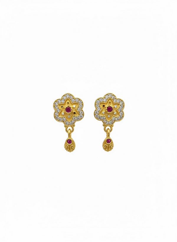 Swarnika Classic Flora l Chain & Tops Set(18k Gold Plated)