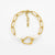 Faye Pearl and Gold Abstract Link Bracelet