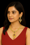 Royal Geometric Gold-Tone Designer Necklace Set