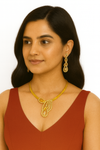 Elegant Infinity Loop Gold-Tone Necklace Set