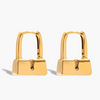 Gold-Toned Padlock Dangle Earrings