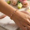 Swarnika Soft Pink Tulip Bracelet | 18K Gold Plated Minimalist Korean Design (Anti-Tarnish)