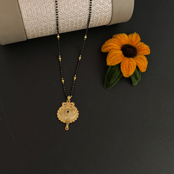 Gold plated Mangalsutra with Stone drop