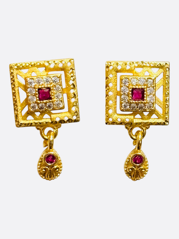 Swarnika Classic Flora l Chain & Tops Set(18k Gold Plated)