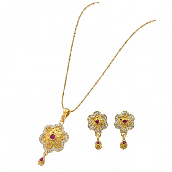 Swarnika Classic Flora l Chain & Tops Set(18k Gold Plated)