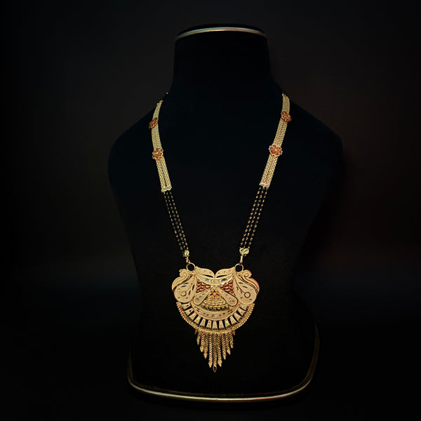 Traditional Gold Plated Mangalsutra with Floral Accents
