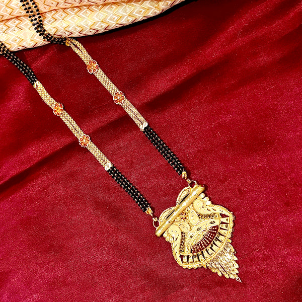 Traditional Gold Plated Floral Panel Mangalsutra