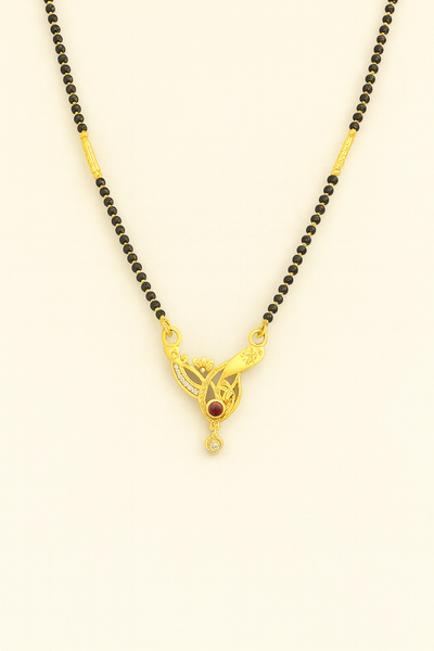 Classic Gold-Tone Mangalsutra with Designer Pendant