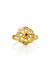 Traditional Floral Gold Plated Ruby Stone Ring