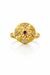 Royal Star Floral Gold Plated Ruby Stone Ring