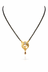 Elegant Crescent Gold-Tone Mangalsutra with Stone Drop