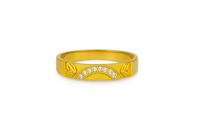 Half-Stone Gold-Tone Ring