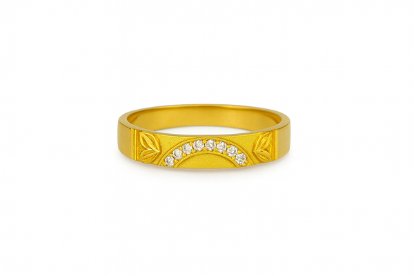 Half-Stone Gold-Tone Ring