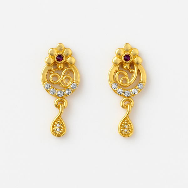 Traditional Gold-Tone Drop Earrings for Women
