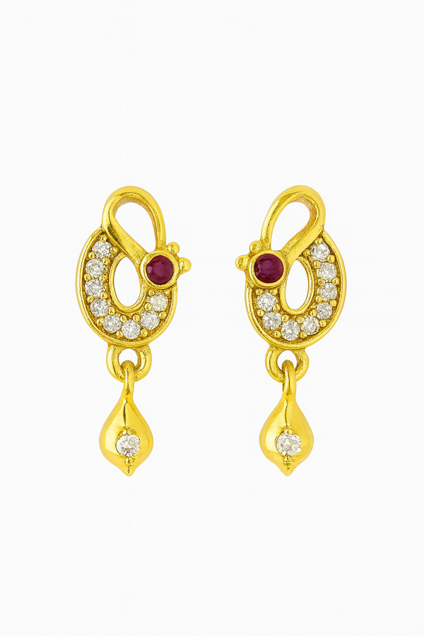 Elegant Oval Gold-Tone Drop Earrings