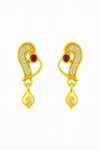 Heart-Shaped Gold-Tone Drop Earrings