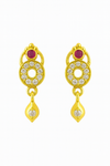 Traditional Gold-Tone Circular Drop Earrings