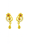 Bow & Heart Gold-Tone Drop Earrings