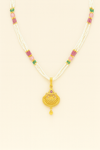 Traditional Pearl Beads Lotus Pendant Necklace