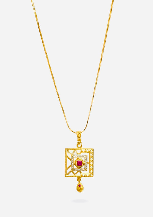 Swarnika Classic Flora l Chain & Tops Set(18k Gold Plated)