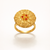 Jodha Ring – Royal Gold Finish Floral Ring with Red Stones