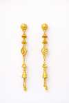 Traditional Gold Plated Long Drop Earrings
