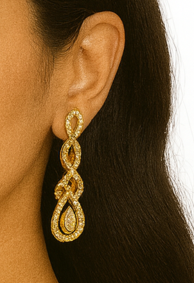 Elegant Infinity Loop Gold-Tone Necklace Set