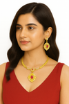 Royal Peacock-Inspired Gold-Tone Designer Necklace Set