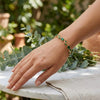 Swarnika Emerald Green Tulip Bracelet | 18K Gold Plated Minimalist Everyday Wear | Anti-Tarnish